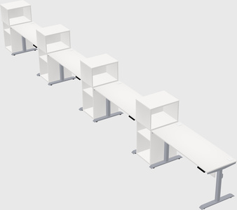 Dual motor electric desk w/cabinet