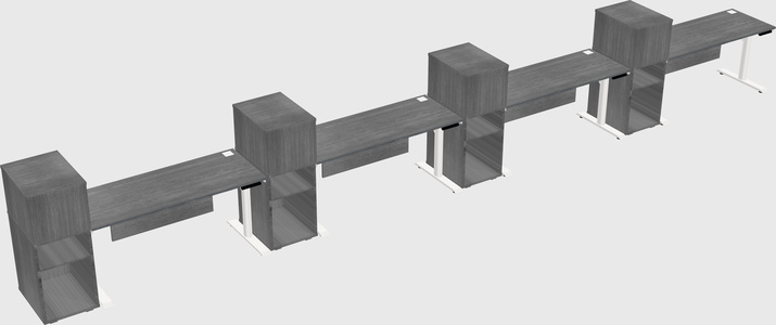 Dual motor electric desk w/cabinet