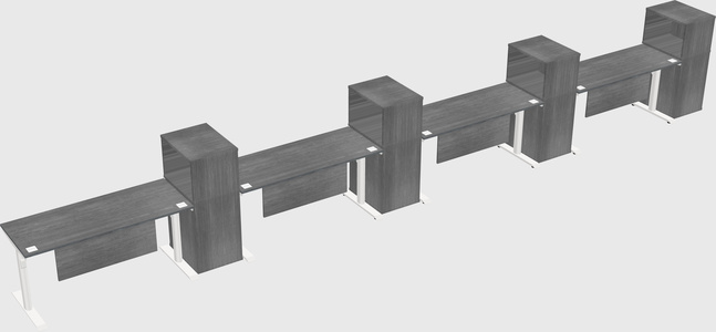 Dual motor electric desk w/cabinet