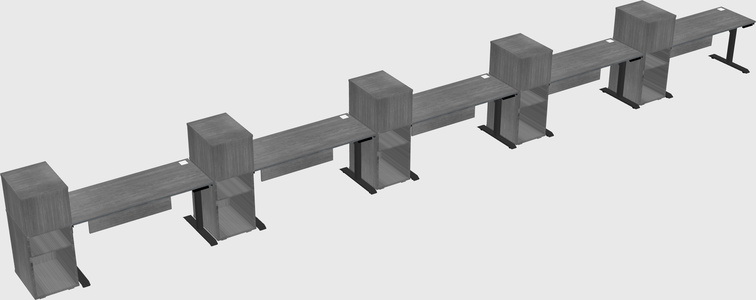 Dual motor electric desk w/cabinet