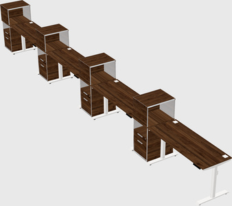 Dual motor electric desk w/cabinet