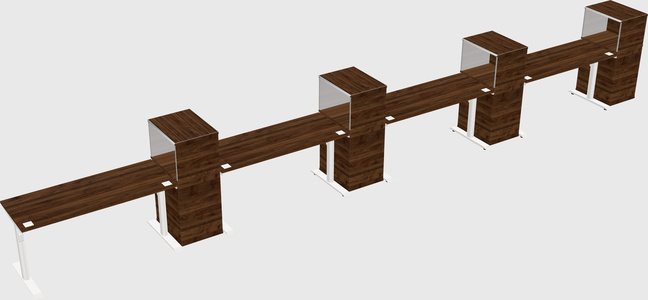 Dual motor electric desk w/cabinet