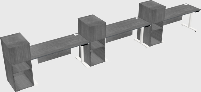 Dual motor electric desk w/cabinet