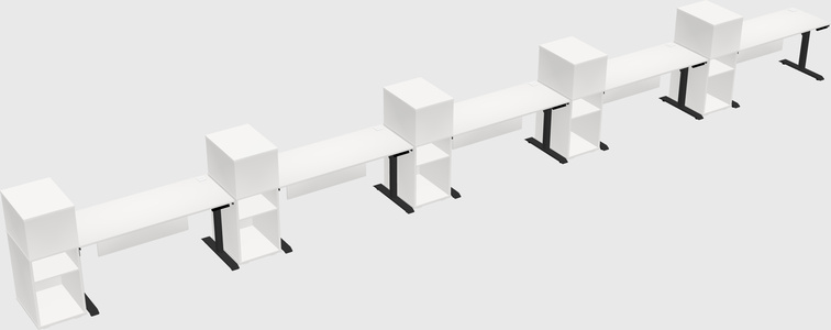Dual motor electric desk w/cabinet