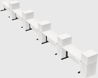 Dual motor electric desk w/cabinet