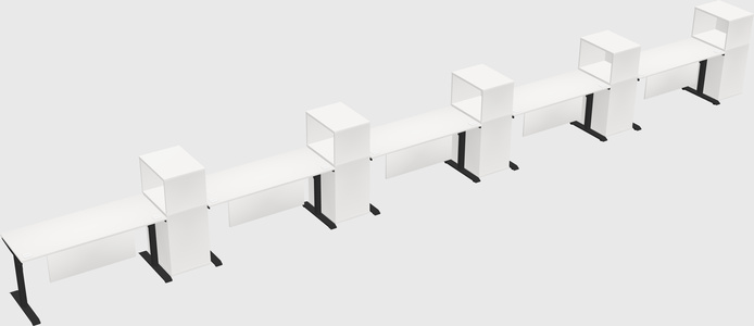 Dual motor electric desk w/cabinet