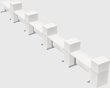 Dual motor electric desk w/cabinet