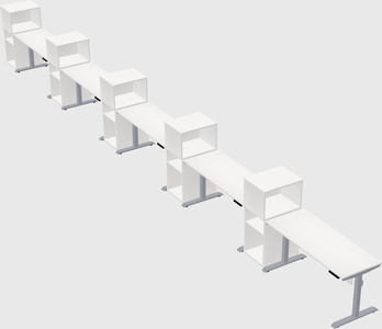 Dual motor electric desk w/cabinet