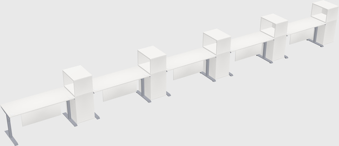 Dual motor electric desk w/cabinet