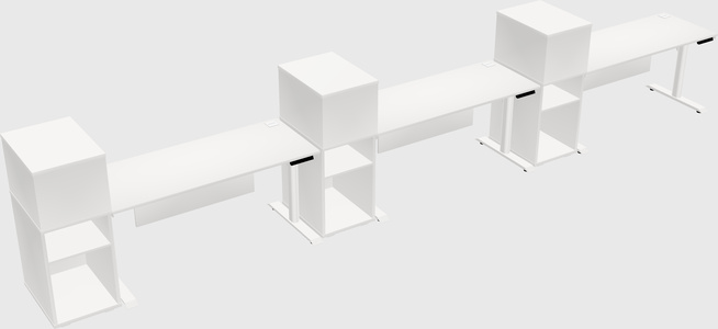 Dual Motor Electric Desk W/cabinet