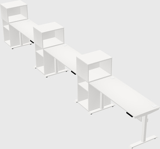 Dual motor electric desk w/cabinet