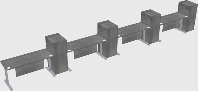 Dual motor electric desk w/cabinet
