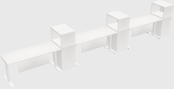 Dual motor electric desk w/cabinet