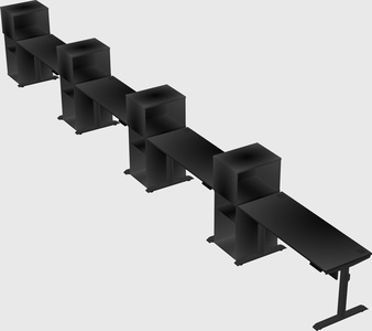 Dual motor electric desk w/cabinet