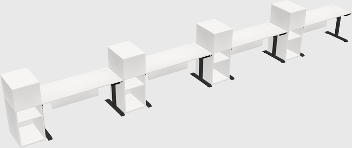 Dual motor electric desk w/cabinet