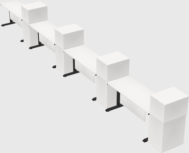 Dual motor electric desk w/cabinet