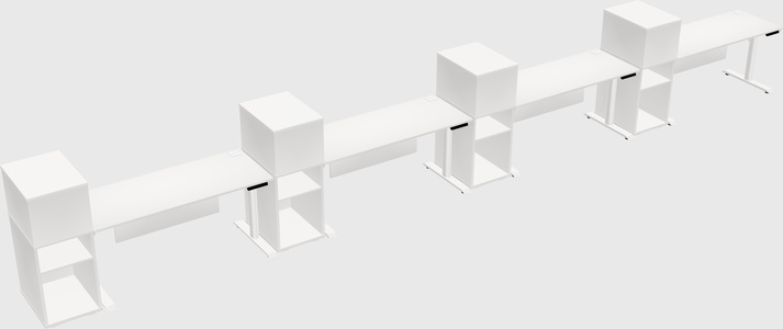 Dual Motor Electric Desk W/cabinet