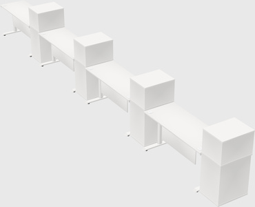 Dual motor electric desk w/cabinet