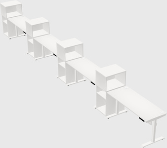 Dual motor electric desk w/cabinet