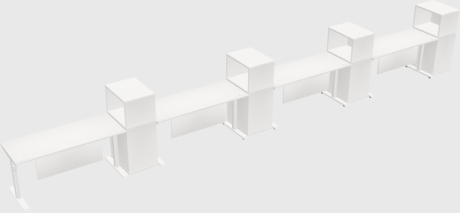 Dual motor electric desk w/cabinet