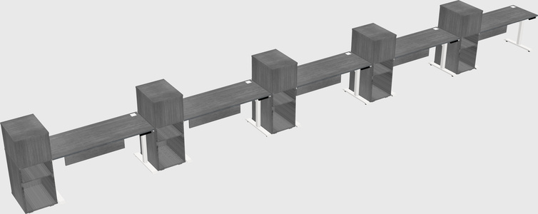 Dual motor electric desk w/cabinet