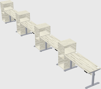 Dual motor electric desk w/cabinet