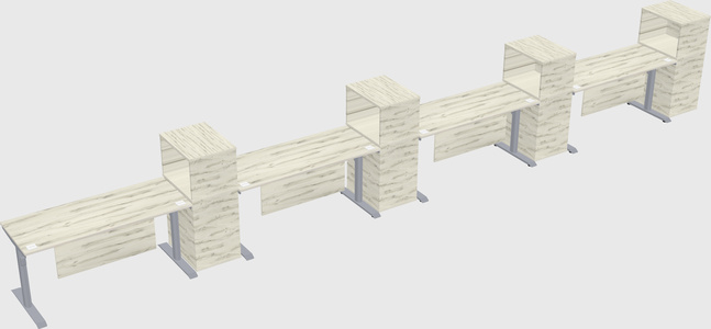 Dual motor electric desk w/cabinet