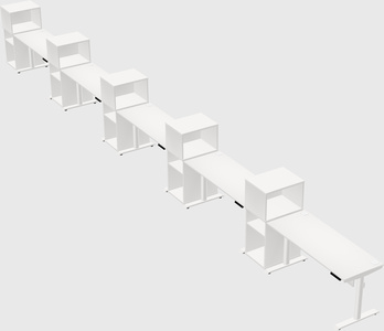 Dual motor electric desk w/cabinet