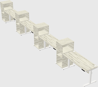 Dual motor electric desk w/cabinet