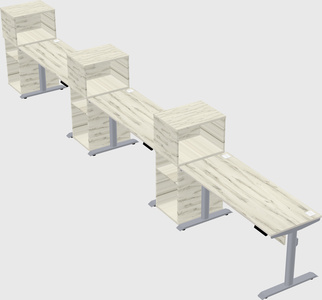 Dual motor electric desk w/cabinet