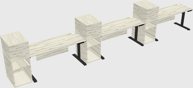 Dual motor electric desk w/cabinet