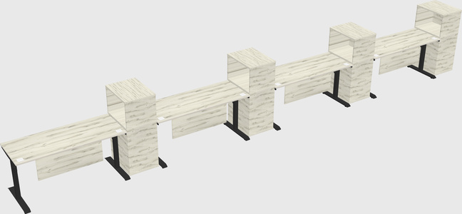 Dual motor electric desk w/cabinet