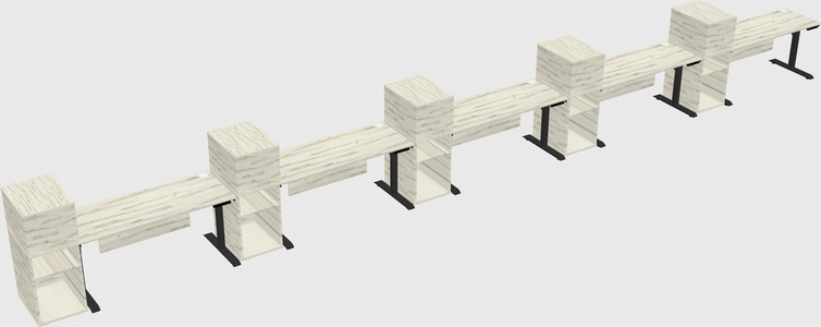 Dual motor electric desk w/cabinet