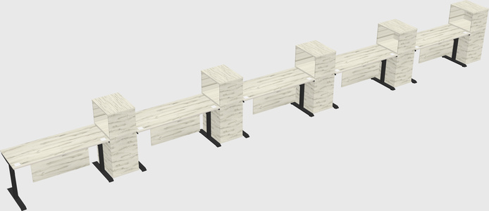 Dual motor electric desk w/cabinet