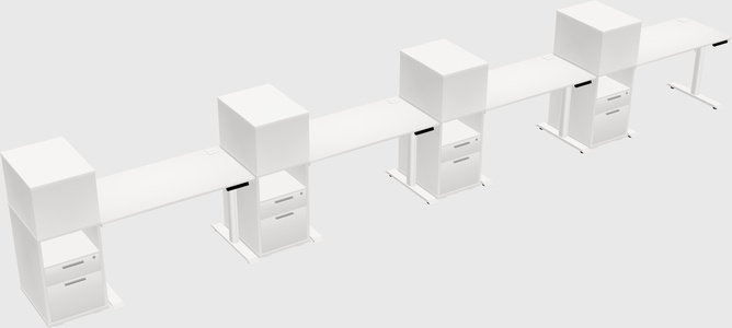 Dual motor electric desk w/cabinet