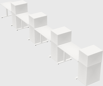 Dual motor electric desk w/cabinet