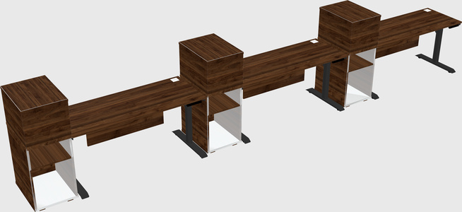 Dual motor electric desk w/cabinet