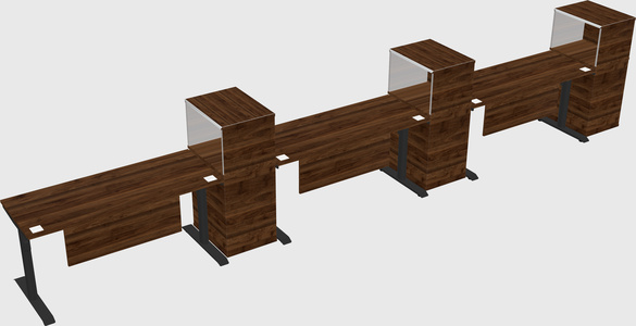 Dual motor electric desk w/cabinet