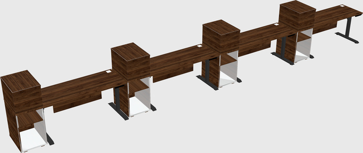 Dual motor electric desk w/cabinet