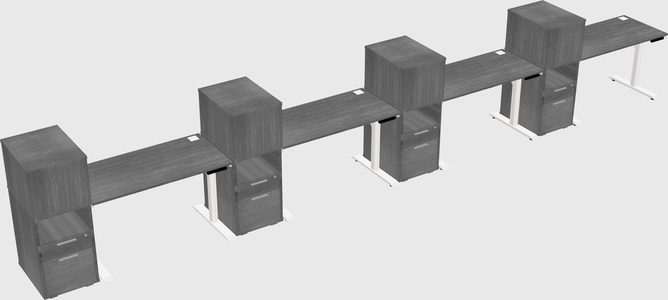 Dual motor electric desk w/cabinet