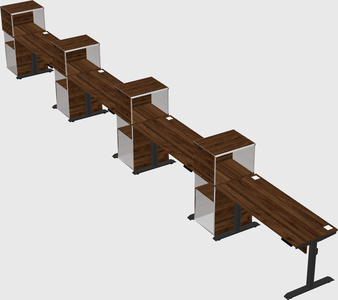Dual motor electric desk w/cabinet