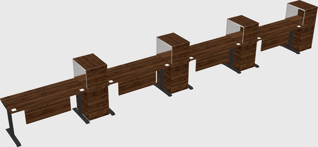 Dual motor electric desk w/cabinet