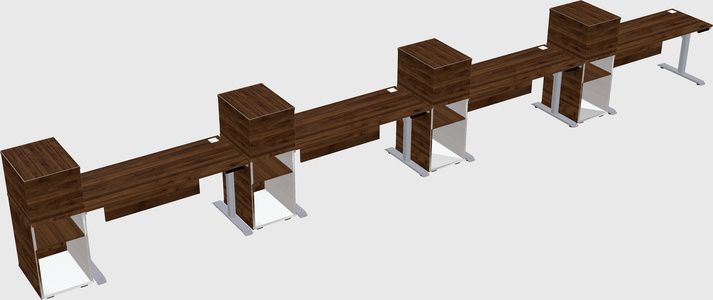 Dual motor electric desk w/cabinet