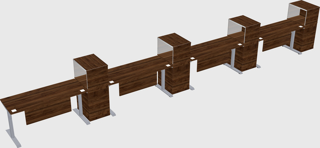 Dual motor electric desk w/cabinet