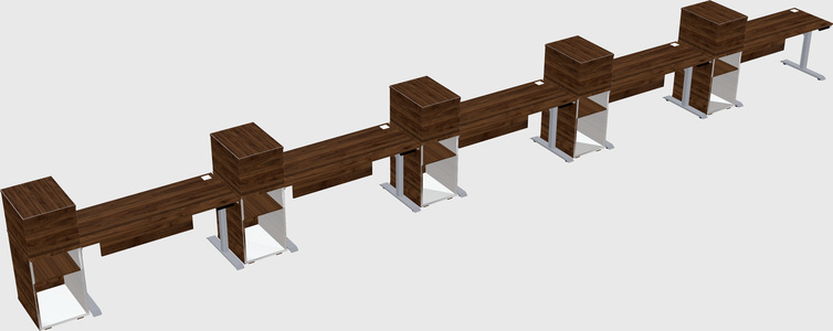 Dual motor electric desk w/cabinet
