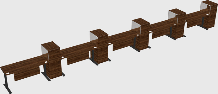 Dual motor electric desk w/cabinet