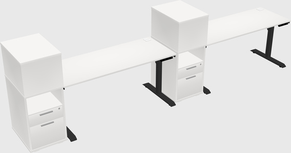 Dual motor electric desk w/cabinet
