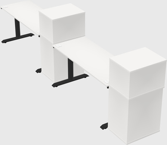 Dual motor electric desk w/cabinet