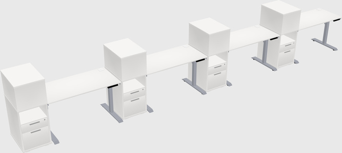 Dual motor electric desk w/cabinet