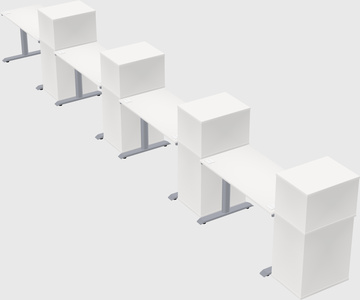 Dual motor electric desk w/cabinet